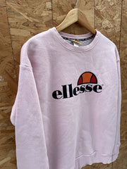 Vintage Y2K Ellesse Heritage Pink Crew Neck Sweatshirt Size M Logo