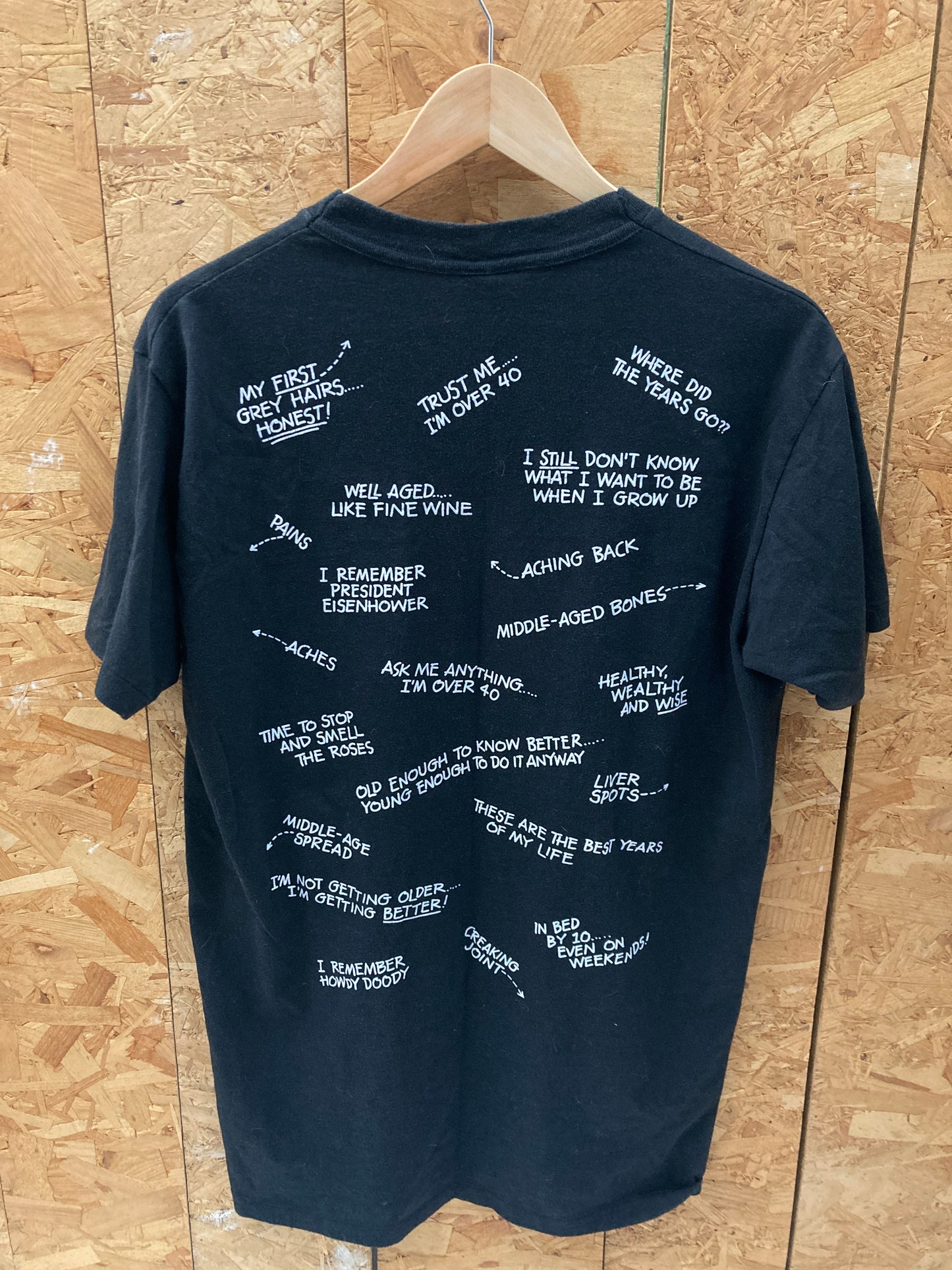 Vintage 90s positively over 40 all over print single stitch t-shirt size XL