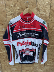Radhaus Aue Racing Team Cycling Jersey Long Sleeve Red White Black Size M