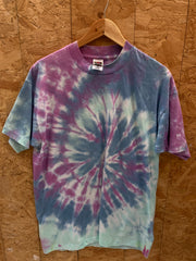 Vintage 90s purple blue spiral tie-dye single stitch t-shirt size XL