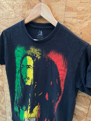 Vintage Y2K Bob Marley souvenir black green yellow t-shirt size small by Zion