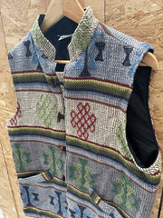 Vintage Handicrafts Geometric Boho Pattern Woven Vest Men's Size M