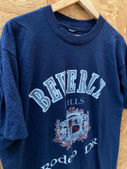 Vintage 90s Rodeo Drive Beverly Hills navy blue single stitch t-shirt size XL