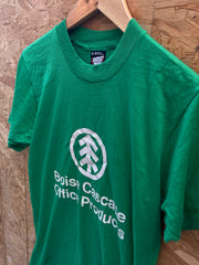 Vintage 80s Boise cascade quirky green single stitch t-shirt size small