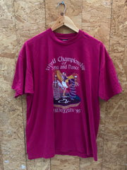 Vintage 90s pink Native song & dance championship single stitch t-shirt size XXL