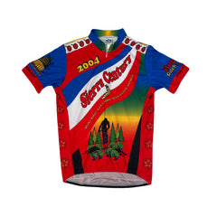 Vintage Voler 2004 Sierra Century MTB Cycling Jersey Men's Large Red Blue Green