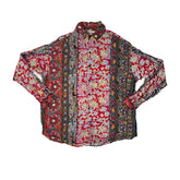Vintage 90s multicoloured paisley crazy floral pattern long sleeve eccentric shirt size large by Chr
