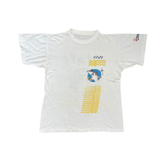 Vintage Thrashed Estate Surf Service Shark Graphic T-Shirt White Size M