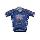 Vintage Sancho Cycling Jersey Blue Short Sleeve M Majorca Bike Race Shirt