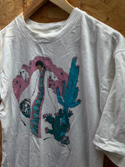 Vintage 90s Southwestern girl & cactus single stitch souvenir t-shirt size large