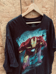Vintage Y2K faded grungy Iron Man Marvel comic print souvenir t-shirt size XXL