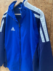 Vintage Y2K navy blue white Adidas climalite shell track jacket size XL