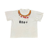 Vintage 90s Native American feather garland single stitch white t-shirt size XL
