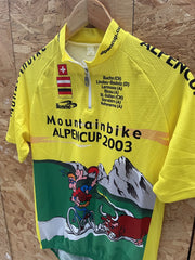 Vintage Biemme MTB Alpen Cup 2003 Yellow Cycling Jersey Size L
