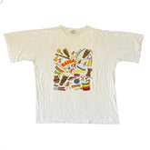 Vintage 90s Bahia Brazil souvenir white double side print t-shirt size medium