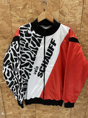 Vintage Schauff Velo Cycling Jacket Red White Black Animal Print M
