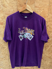 Vintage 90s purple Las Vegas card pack souvenir single stitch t-shirt size XL