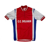Vintage 80s C.C. Dolhain Cycling Jersey Shirt Red White Blue Size L