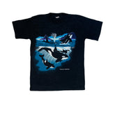 Vintage 90 whales by Garth Buzzard single stitch black t-shirt size medium