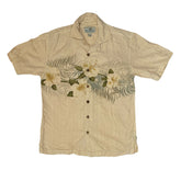 Vintage 90s silk cotton blend magnolia Hawaiian shirt size S by Island Shores