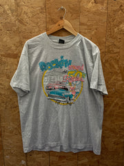 Vintage 90s Rocking around the 50s hot rod single stitch grey t-shirt size XXL