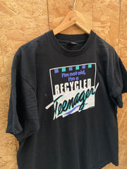 Vintage 90s funny im not a teenager souvenir single stitch black t-shirt size XL