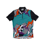 Vintage Gonso Cycling Jersey L Retro 90s Abstract Print Short Sleeve Bike Top