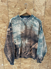 Vintage 90s Jerzees Premium Fit Tie Dye Bleach Wash Sweatshirt XL