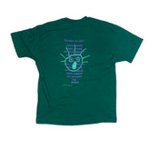 Vintage 90s quirky funny quote cartoon dark green single stitch t-shirt size XL