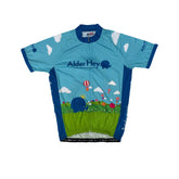 Max Velo Alder Hey Children's Charity Cycling Jersey Blue Kids' Size XL