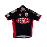 Vintage Ferca Cycling Jersey Black Red Short Sleeve Full Zip Men's M