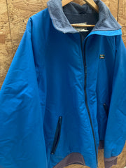 Vintage 90s blue grey LL Bean fleece lined heavy shell winter jacket size XL