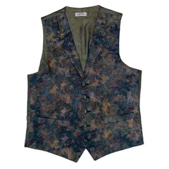 Vintage 90s green purple abstract ugly print men’s waistcoat size medium by Angelo Litrico