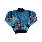 Vintage Nalini Cycle Jacket Men's L Blue Red Geometric Wave