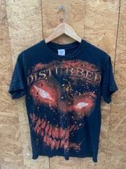 Vintage Y2K Disturbed large skull print rock metal band t-shirt size small