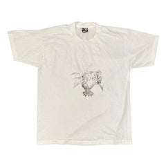Vintage 90s Hummingbird illustration single stitch white t-shirt size large