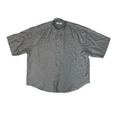 Vintage 90s sheer silk grey short sleeve shirt size 45/XXL by Henry Morell