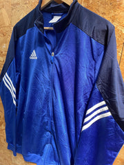 Vintage Y2K Adidas zip track top blue white navy size large