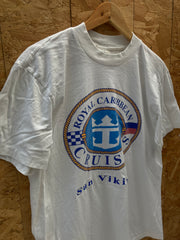 Vintage 90s quirky single stitch cruise ship souvenir white t-shirt size large