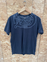 Burberry Men's Black Graphic T-Shirt Size M Short Sleeve Crew Neck Cotton