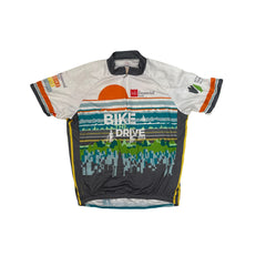 Primal Men's XXL White "Bike the Drive" Cycling Jersey 2014 MB Financial Bank