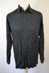 Vintage 90s black textured long sleeve shirt size medium oversized by C&A