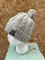 Jack Wolfskin Stormlock Beanie Hat Pom Pom Knit Gray Unisex
