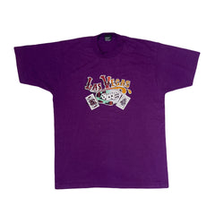 Vintage 90s purple Las Vegas card pack souvenir single stitch t-shirt size XL