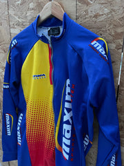 Ultima Bike Wear Maxim Sports Food System Cycling Jacket Blue Yellow Red Size 7