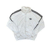 Adidas Track Jacket White Black Trefoil Logo Full Zip Retro Mens XL