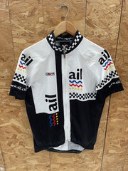 Rosti Cycling Jersey XL White Black Checkerboard Logo Short Sleeve Men's