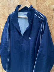 Vintage Y2K Reebok navy blue minimal shell track windbreaker qtr jacket size XXL