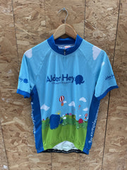 Max Velo Alder Hey Children's Charity Cycling Jersey Blue Kids' Size XL