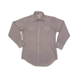 Vintage 80s light coral salmon grey pinstripe western cowboy shirt size 15.5” 34” medium by Dan Rive